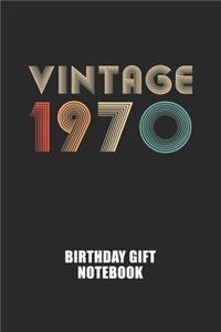 Vintage 1970 Notebook Birthday Gift