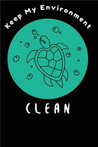 Sea Turtle Gifts for Clean Environment Composition Notebook and Diary