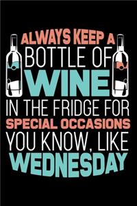 Always Keep a Bottle Wine in the Fridge for Special Occasions you know like Wednesday