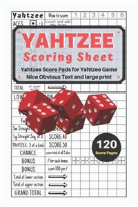 Yahtzee Scoring Sheet