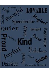 Affirmation Words Composition Notebook