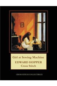 Girl at Sewing Machine: Edward Hopper Cross Stitch Pattern