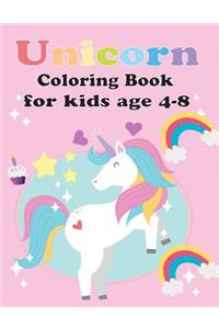 Unicorn Coloring Book for Kids Age 4-8