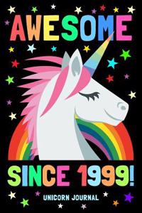 Awesome Since 1999 Unicorn Journal