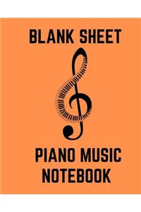 Blank Sheet Piano Music Notebook