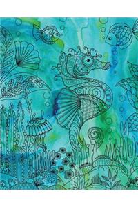 Journal Notebook Seahorse Drawing 2