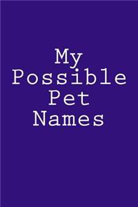 My Possible Pet Names