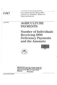 Agriculture Payments: Number of Individuals Receiving 1990 Deficiency Payments and the Amounts