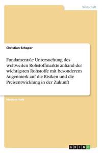 Fundamentale Untersuchung des weltweiten Rohstoffmarkts anhand der wichtigsten Rohstoffe mit besonderem Augenmerk auf die Risiken und die Preisentwicklung in der Zukunft