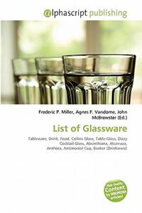 List of Glassware