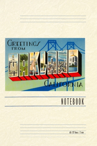Vintage Lined Notebook Greetings from Oakland, California