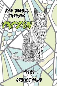 Zen Doodle Färbung - Großes Bild - Tiere - Katzen
