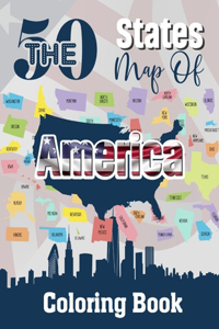 The 50 States Map Of America Coloring Book