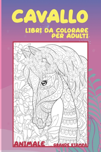 Libri da colorare per adulti - Grande stampa - Animale - Cavallo
