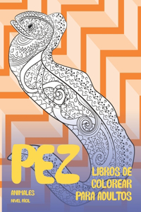 Libros de colorear para adultos - Nivel fácil - Animales - Pez