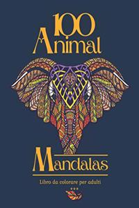 100 Animal Mandalas Libro da colorare per adulti
