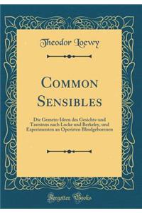 Common Sensibles: Die Gemein-Ideen Des Gesichts-Und Tastsinns Nach Locke Und Berkeley, Und Experimenten an Operirten Blindgeborenen (Classic Reprint)