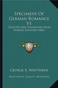 Specimens Of German Romance V1