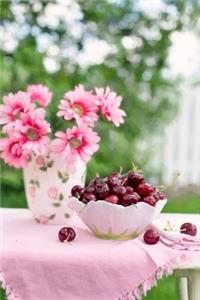 Pretty Pink Tablescape with Cherries Journal