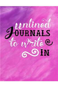Unlined Journals To Write In