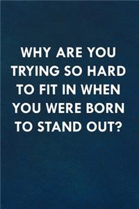 Why are you trying so hard to fit in when you were born to stand out?