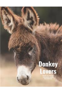 Donkey Lovers Back to Front College Lined Notebook