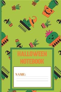 Halloween Notebook: Halloween gifts for women, men, kids, adults and girls: cute pattern design with a Bahia color blank Lined notebook/Journal .