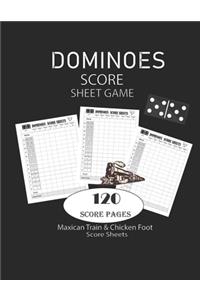 Dominoes Score Sheets Game