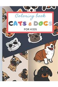 Coloring Book Cats And Dogs For Kids