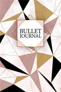 Bullet Journal: Marble + Gold Bullet Journal - 120-Page 1/4 Inch Dot Grid Notebook - 6 X 9 Marble & Gold Perfect Bound Softcover