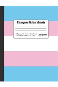 Transgender Flag - Wide Ruled Lined Composition Book
