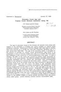 Secondary Forest Age and Tropical Forest Biomass Estimation Using TM