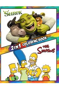 2 in 1 Coloring Book Shrek and Simpsons