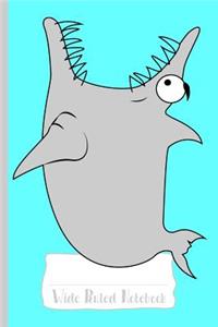 Grey Hungry Shark Wide Ruled Notebook