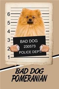 Bad Dog Pomeranian: Blank Cookbook Recipes & Notes Featuring 120 Pages 6x9