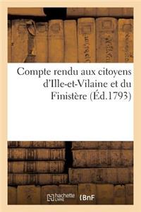 Compte Rendu Aux Citoyens d'Ille-Et-Vilaine Et Du Finistère