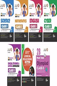 Olympiad Champs Science, Mathematics, English, Logical Reasoning, Cyber & GK Class 5 with 28 Mock Tests (set of 7 books) 3rd Edition Disha Experts