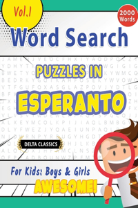 Word Search Puzzles in Esperanto for Kids
