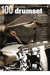 100 Essential Drumset Lessons Book/Online Audio