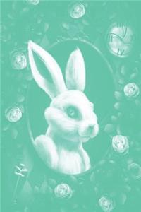 Alice in Wonderland Pastel Modern Journal - Outwards White Rabbit (Green)