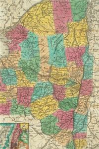 New York Vintage Map Field Journal Notebook, 50 pages/25 sheets, 4x6