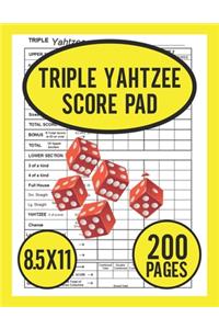 Triple Yahtzee Score Pad
