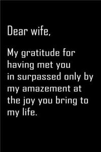 Dear Wife, my gratitude for having met you