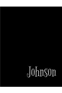 Johnson Personalized Minimalist Grid Notebook - 8.5x11 100 grid pages- Matte Johnson Personalized Matte Silk Cover with sturdy white pages notebook