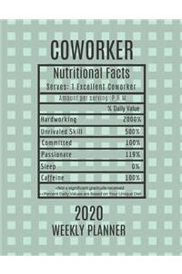 Coworker Weekly Planner 2020 - Nutritional Facts