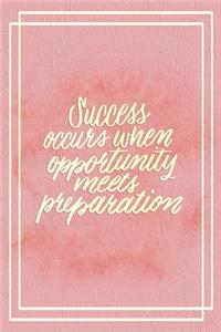 Success Occurs When Opportunity Meets Preparation.