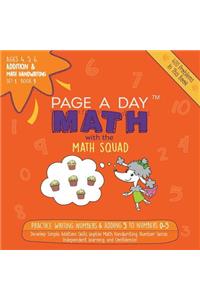 Addition & Math Handwriting Book 9: Practice Writing Numbers & Adding 5 to Numbers 0-5