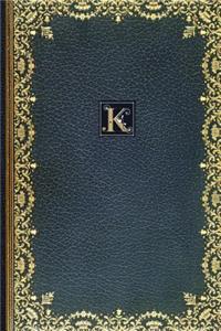 Golden Teal Monogram K 2018 Planner Diary