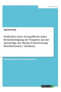 Eindecken eines 4-Gang-Menüs unter Berücksichtigung der Vorgaben aus der Speisefolge des Menüs (Unterweisung Hotelfachmann / -fachfrau)