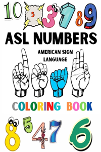 ASL Numbers (American Sign Language) coloring book